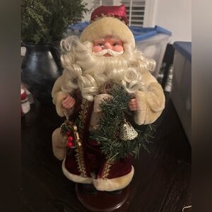 Vintage Santa Claus Holiday Figurine - Cream and Red 18” tall